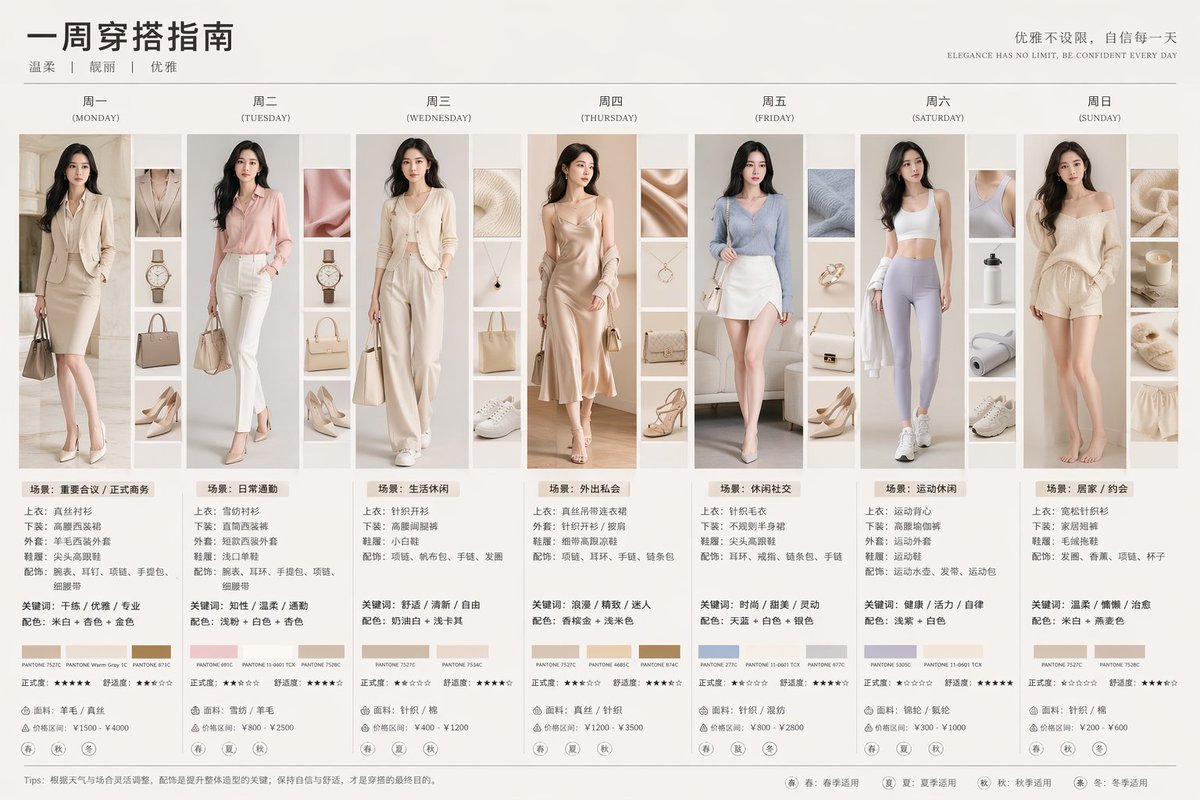一周穿搭指南信息图