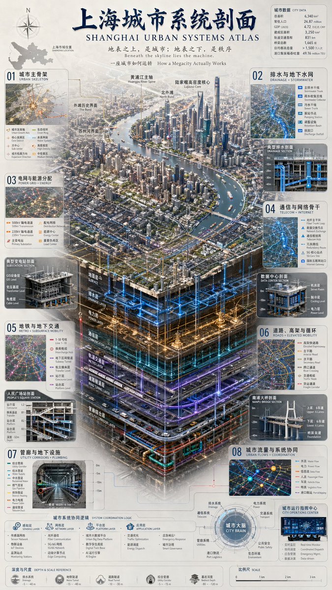 信息图可视化设计：上海城市系统剖面