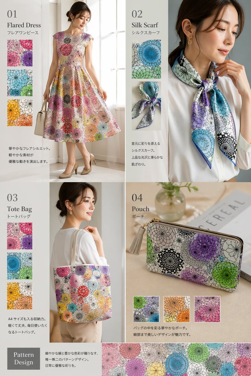 花卉图案时尚产品目录排版