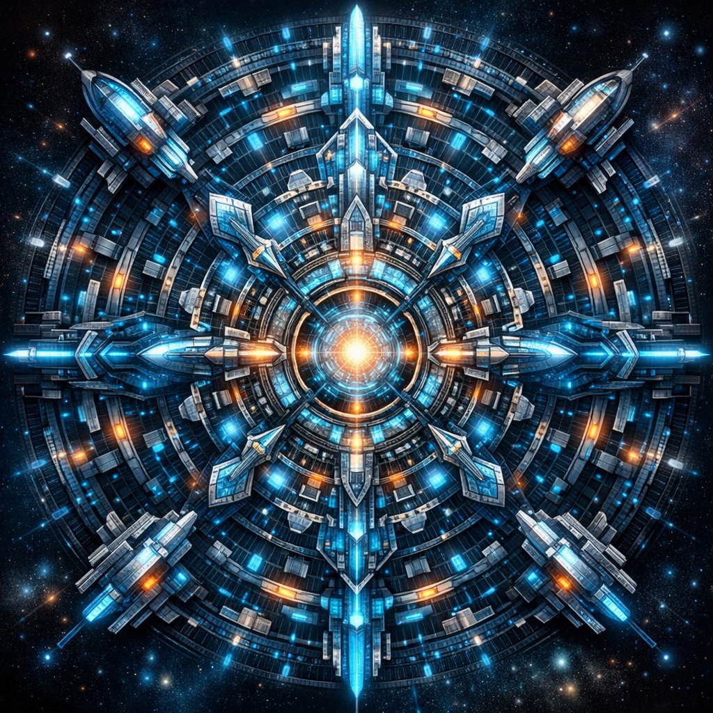 未来主义曼陀罗插画