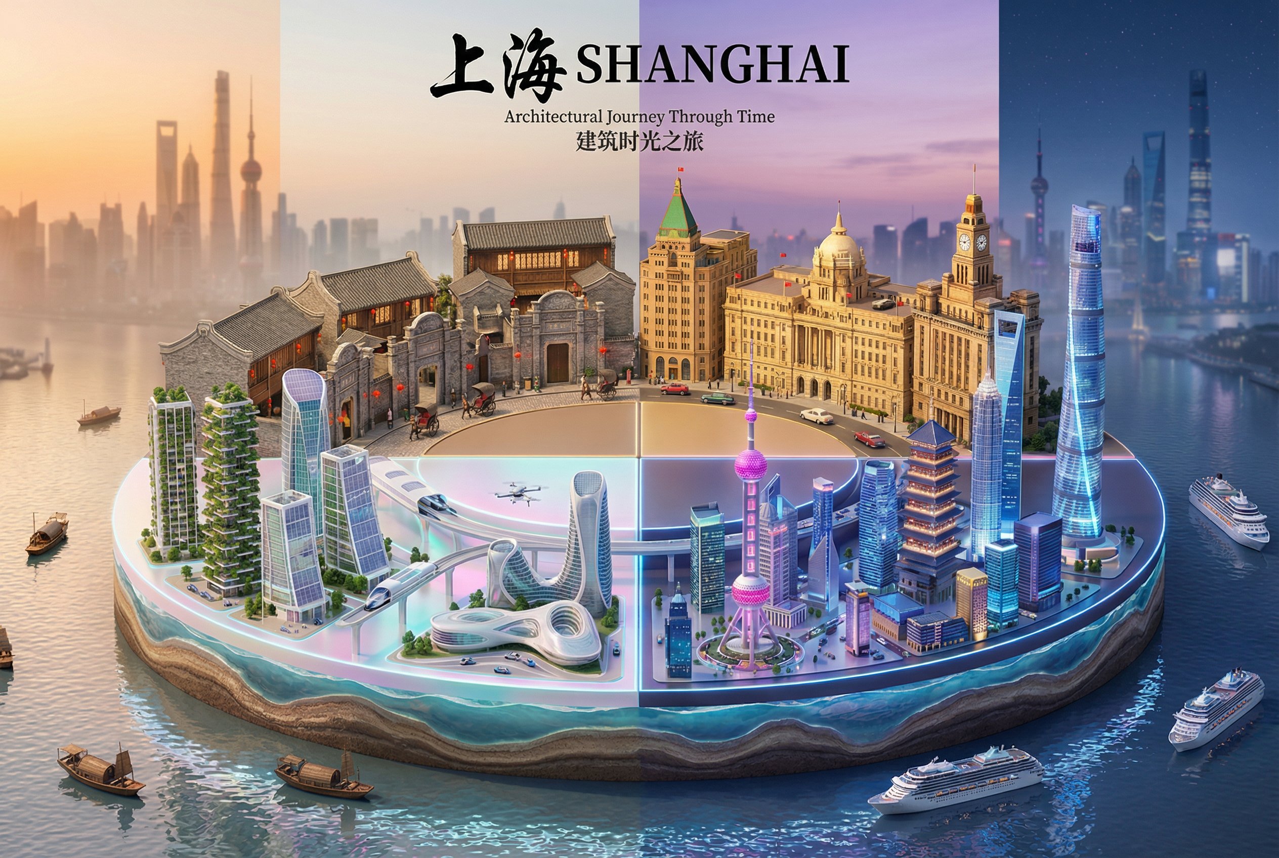 上海建筑演变3D模型全景