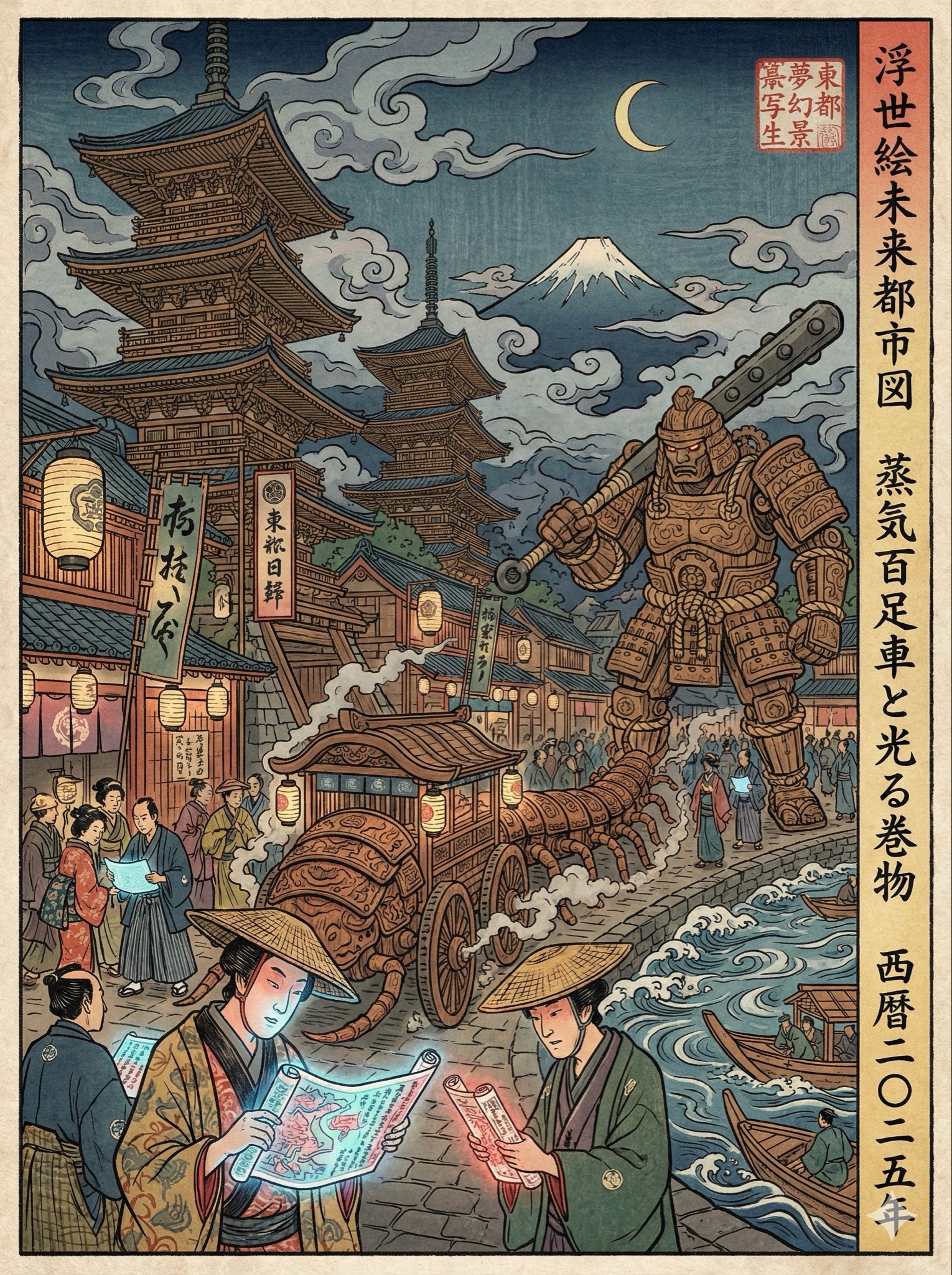 江户风现代融合：浮世绘与科技之交汇