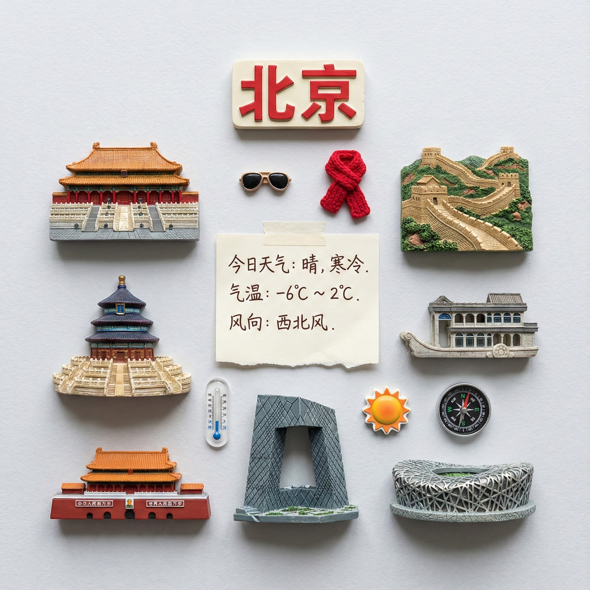 城市冰箱贴 - 上海地标迷你磁铁