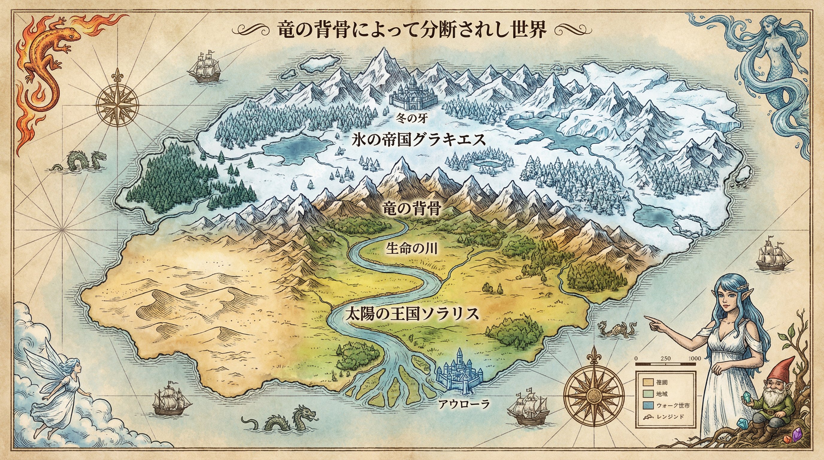 空想の世界地図「王宮地図製作者」プロンプト