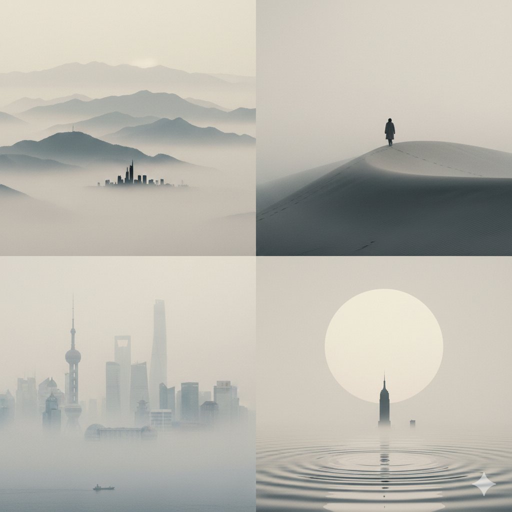 极简雾感石版画