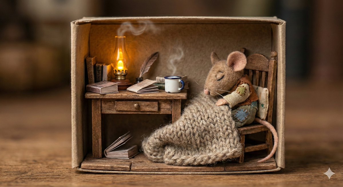 Cozy Miniature Workspace Diorama