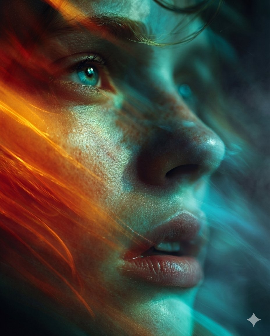 Cyber-cinematic Extreme Close-up Portrait