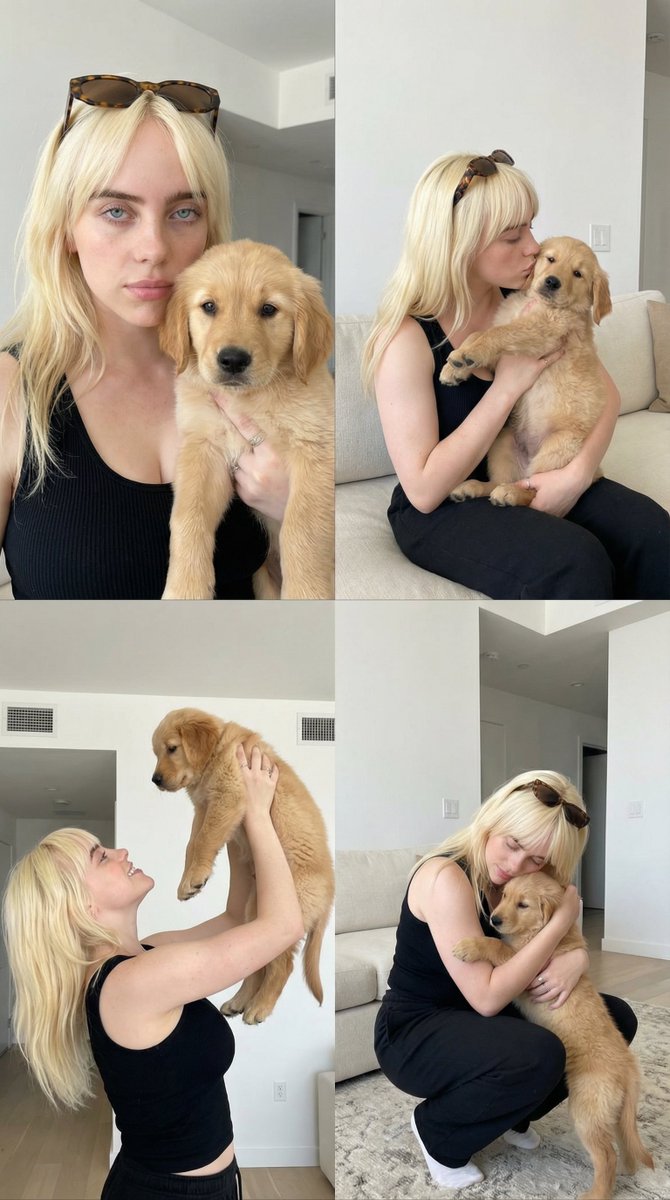 Billie Eilish与她的宠物小狗