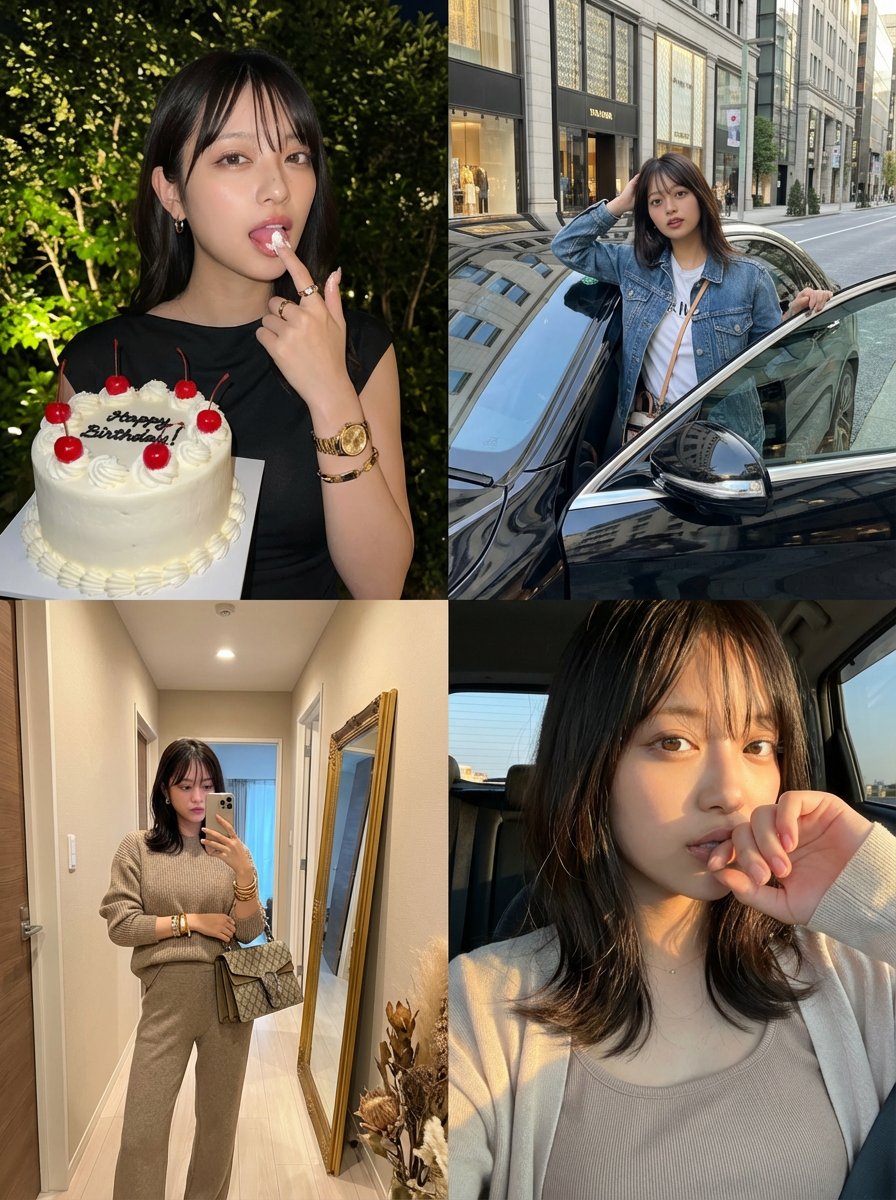 女性主题2x2网格拼贴