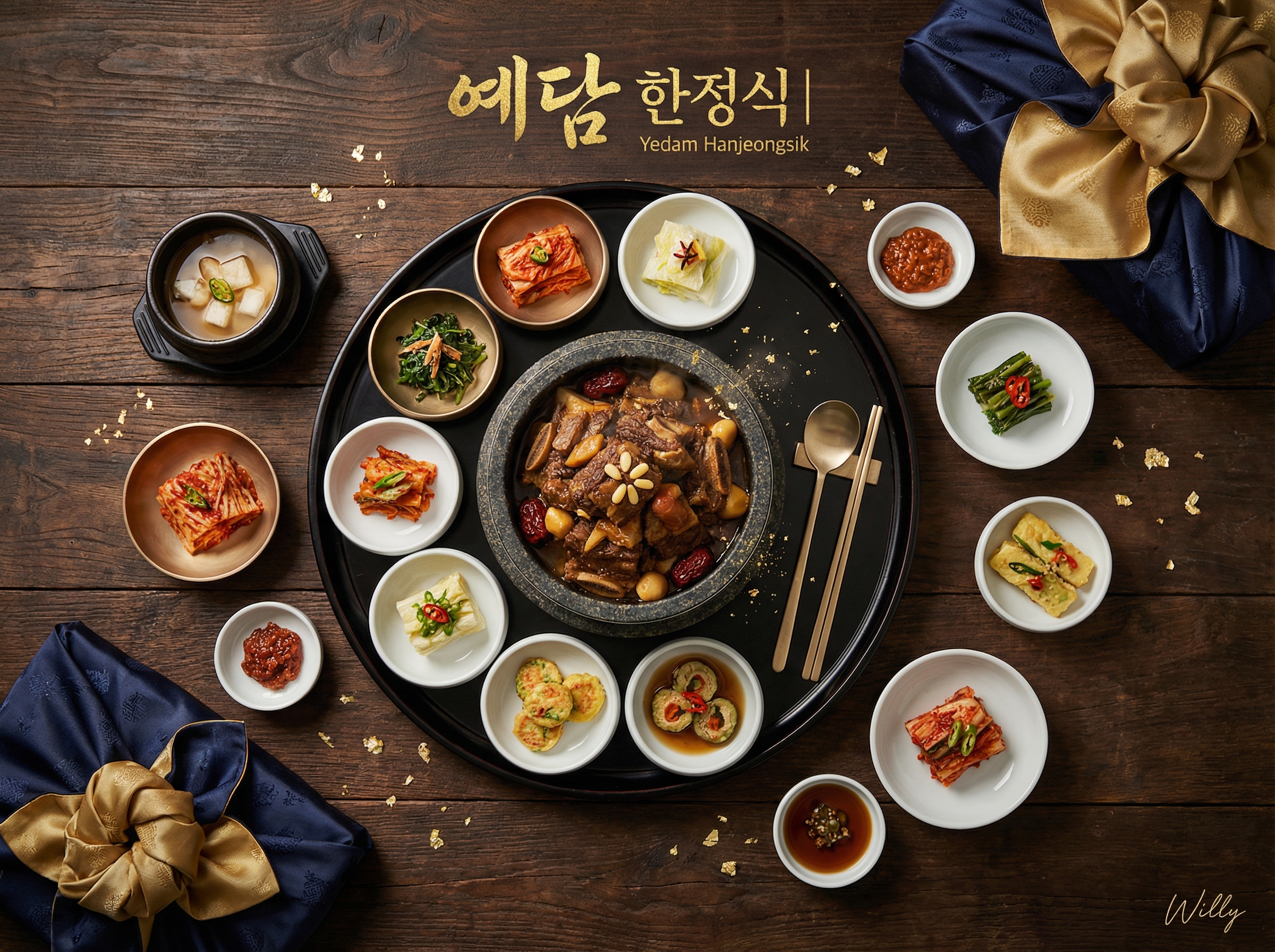 豪华韩国韩式套餐广告