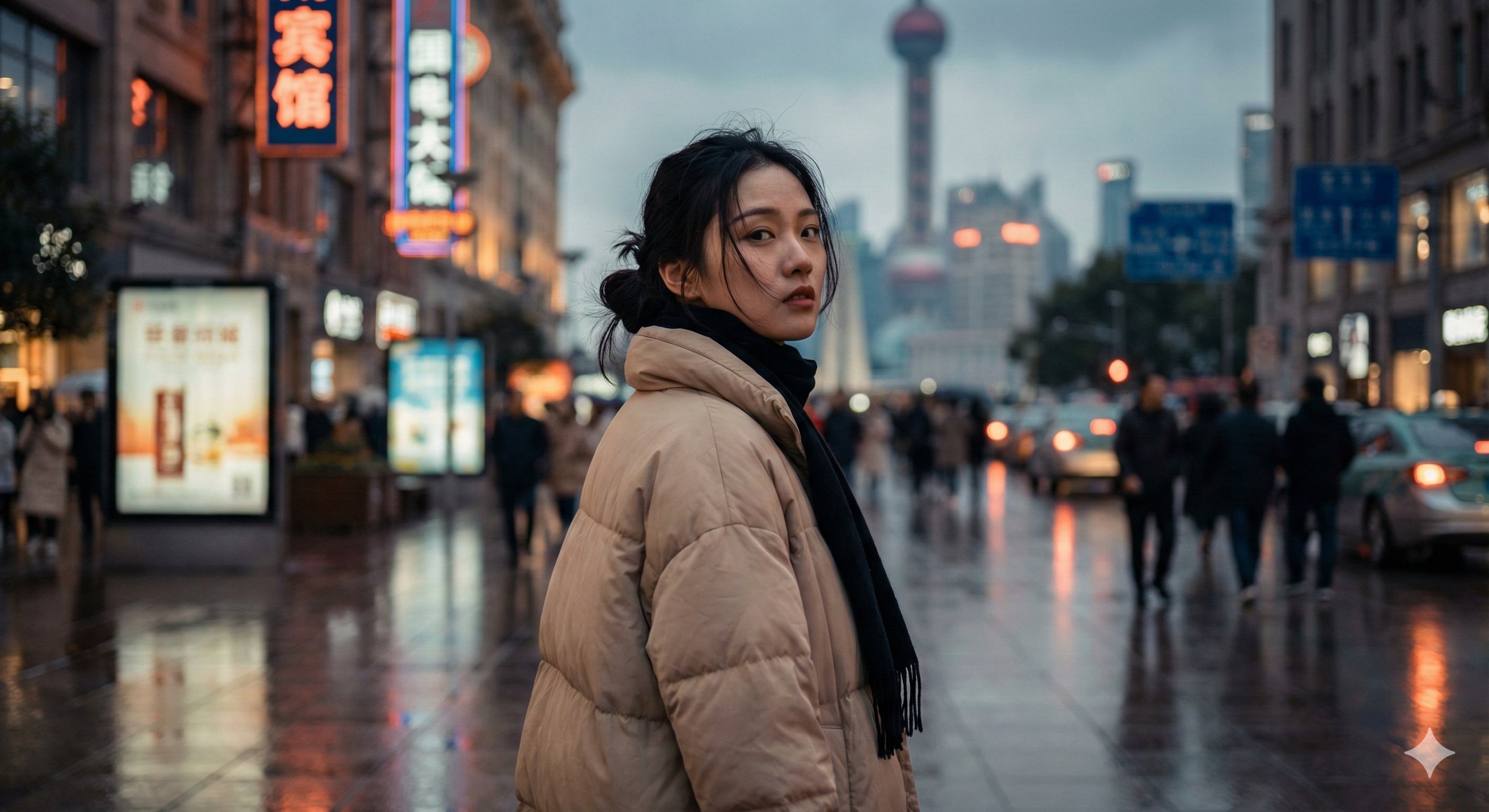 南京路步行街的少女肖像