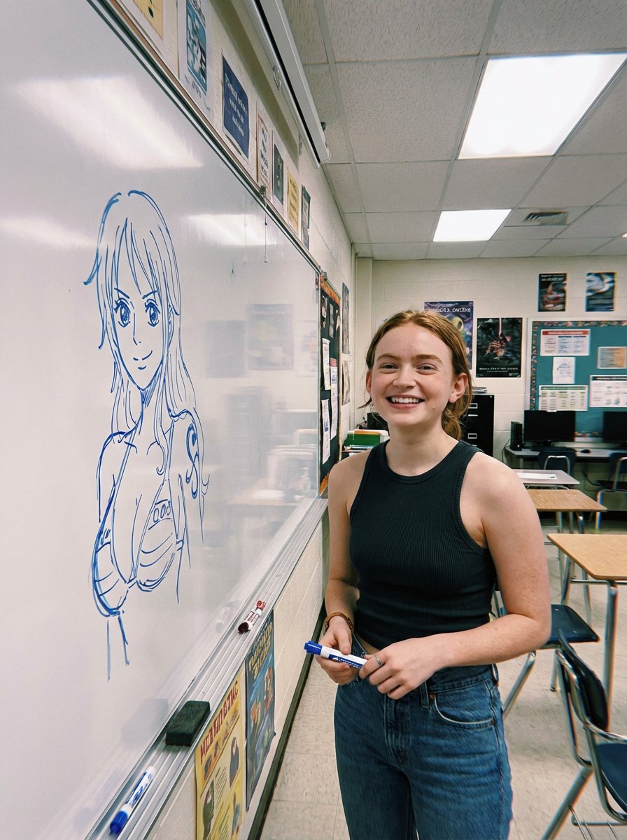 Sadie Sink的课堂素描