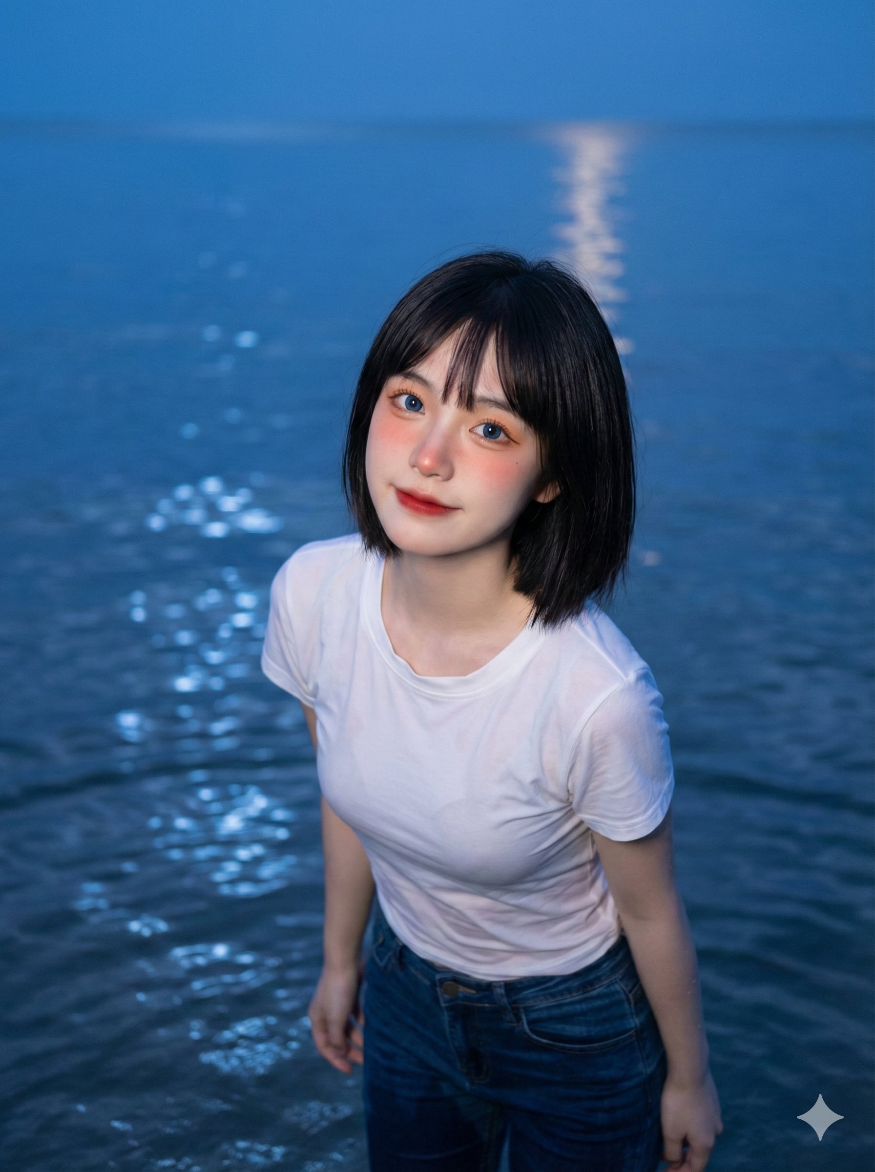 水中俏皮少女