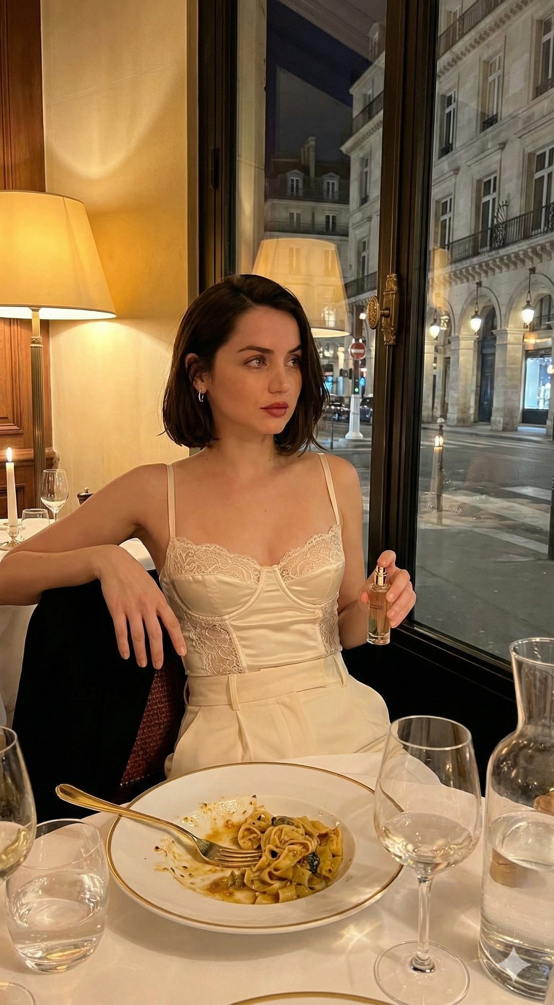 Ana De Armas 餐厅夜景照