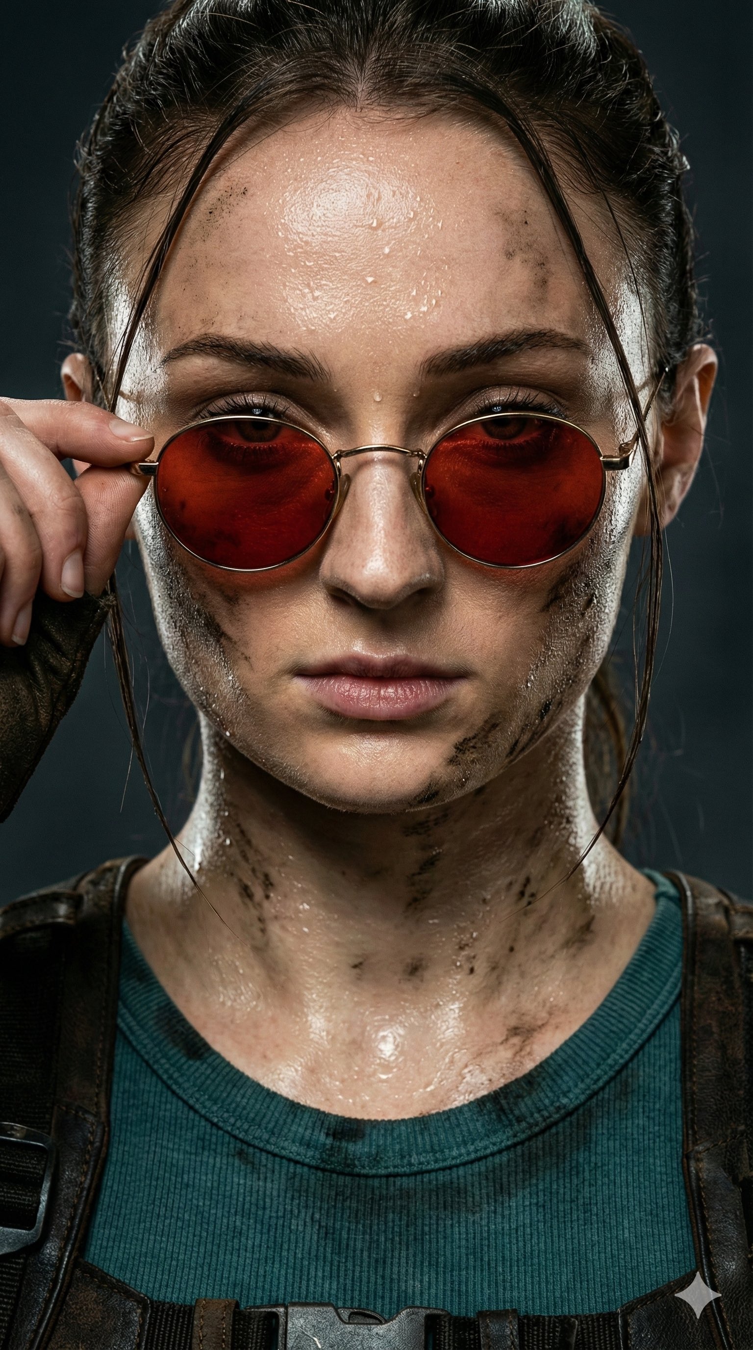 Sophie Turner扮演的劳拉&middot;克劳馥特写
