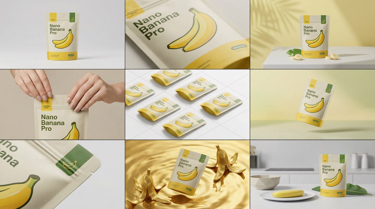 Nano Banana Pro 3&times;3网格高端影棚产品故事板方案