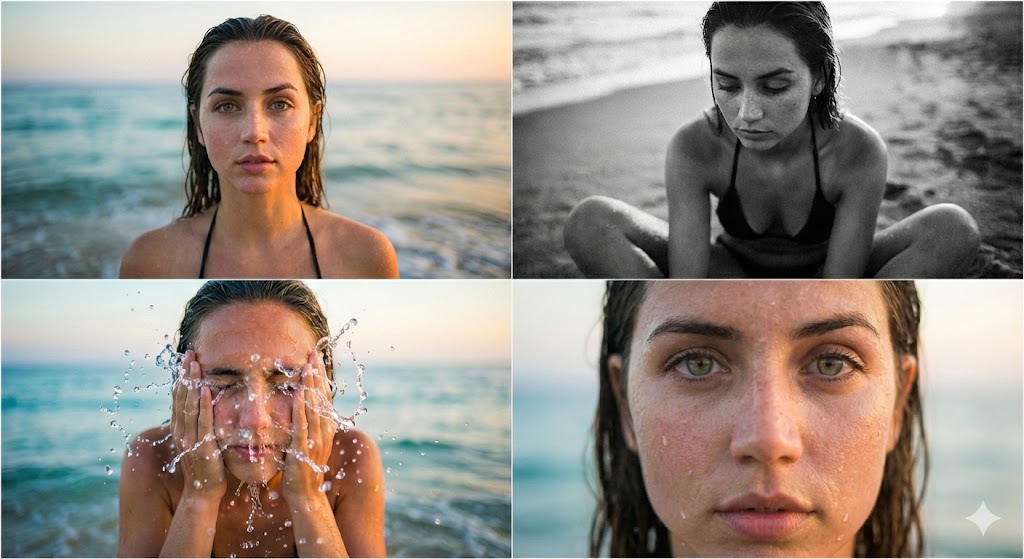 Gemini Nano Banana Pro - Ana de Armas 海滩肖像