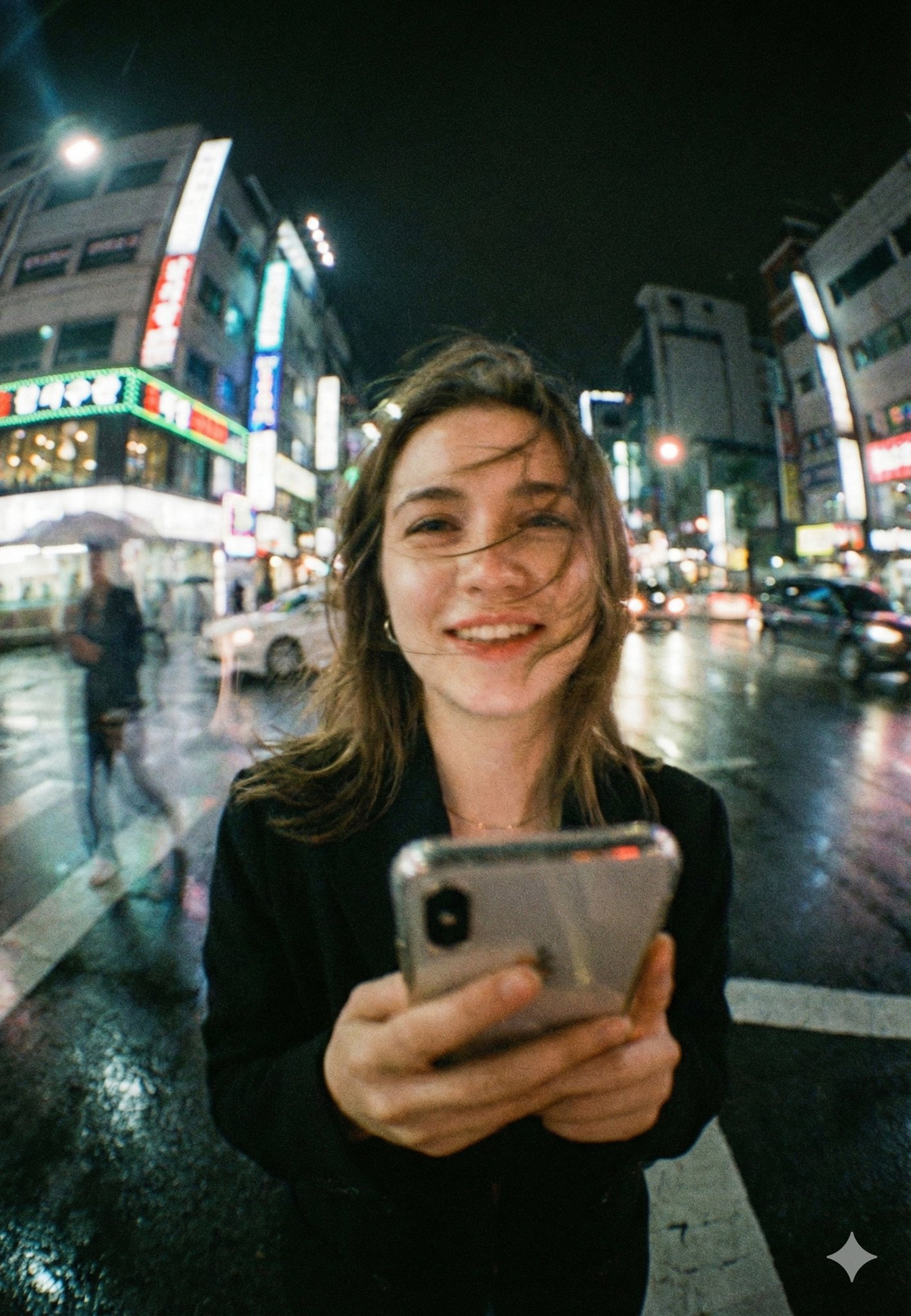 夜幕下的霓虹闪烁