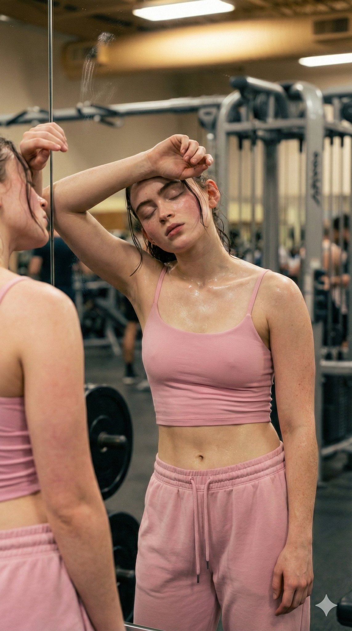 健身房疲惫的 Sadie Sink